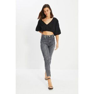 Trendyol Anthracite High Waist Mom Jeans