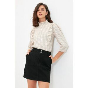Trendyol Black Double Button Detailed Denim Skirt