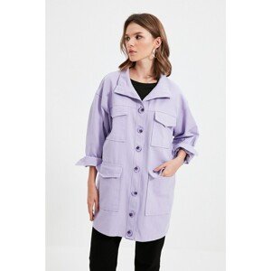 Trendyol Lilac Stand Collar Coat