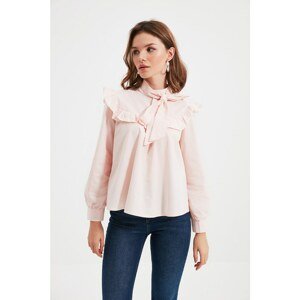 Trendyol Powder Petite Foulard Collar Blouse