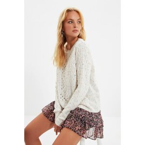 Trendyol Ecru Openwork Knitwear Sweater