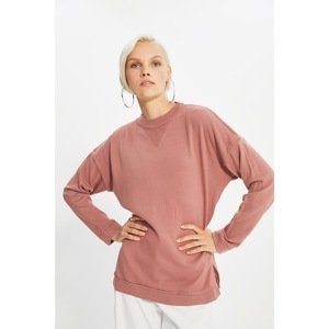Trendyol Dried Rose Slit Detailed Knitwear Sweater