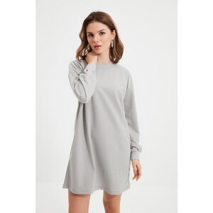 Trendyol Gray Petite Mini Sweat Knitted Dress