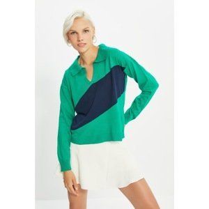 Trendyol Green Polo Collar Knitwear Sweater