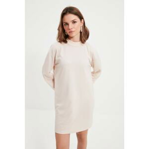 Trendyol Beige Petite Mini Sweat Knitted Dress