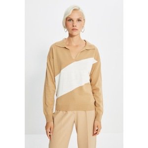 Trendyol Camel Polo Collar Knitwear Sweater