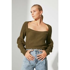 Trendyol Khaki Collar Detailed Knitwear Sweater