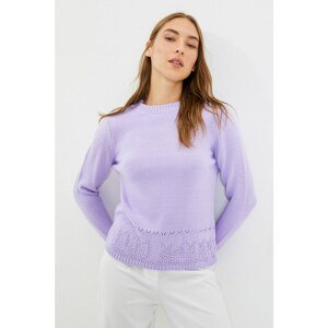 Trendyol Lilac Openwork Knitwear Sweater