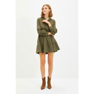 Trendyol Khaki Hooded Wide Cut Dress