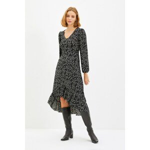 Trendyol Black Patterned Midi Knitted Dress