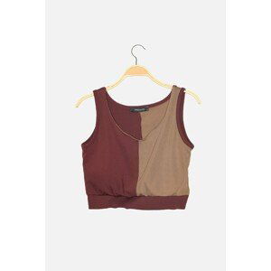 Trendyol Brown Color Block Support Sports Bra