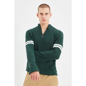 Trendyol Dark Green Men's Slim Fit Half Fisherman Zipper Pullover