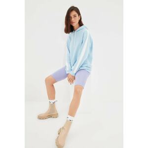 Trendyol Light Blue Stripe Detailed Knitted Sweatshirt