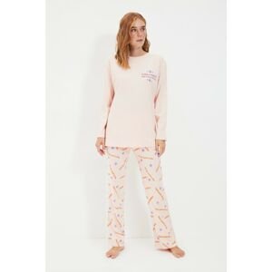 Trendyol Multi Color Illusion Printed Knitted Pajamas Set