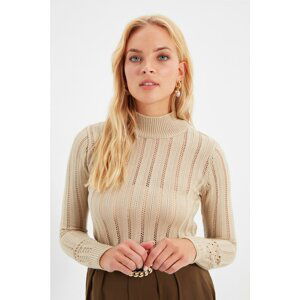 Trendyol Stone Openwork Knitwear Sweater