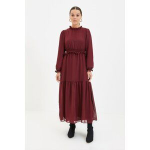 Trendyol Claret Red Collar Lined Dress