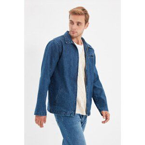 Trendyol Indigo Men's Slim Fit Zippered Denim Jacket