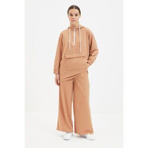 Trendyol Beige Zippered Tracksuit Set