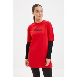 Trendyol Red Printed Knitted Tunic