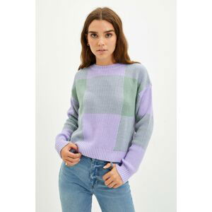 Trendyol Lilac Jacquard Knitwear Sweater