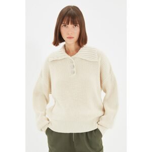 Trendyol Ecru Collar Detailed Knitwear Sweater