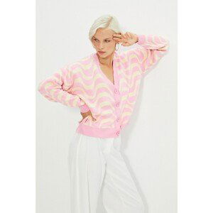 Trendyol Pink Jacquard Knitwear Cardigan