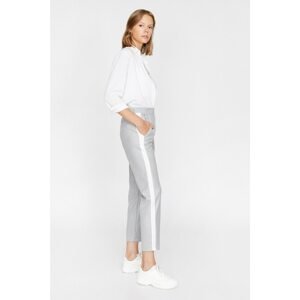 Koton Women's Gray Striped Trousers