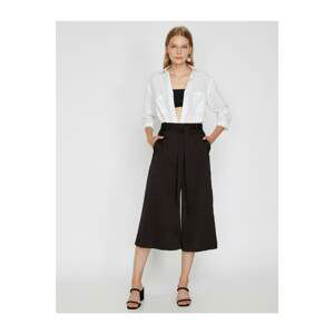 Koton Women's Brown Belt Detailed Trousers