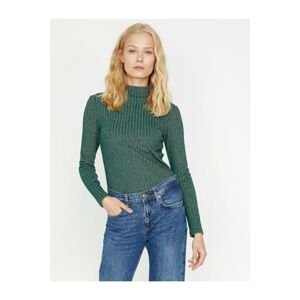 Koton Women's Green High Collar Sweater