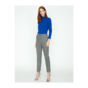 Koton Women's Blue Checkered Trousers