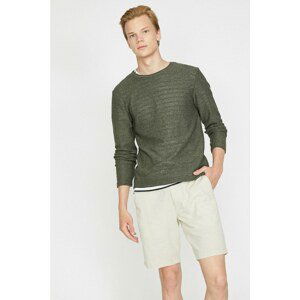 Koton Men's Green Crew Neck Sweater