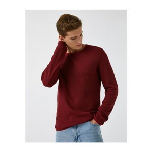 Koton Men's Claret Red Basic Sweater