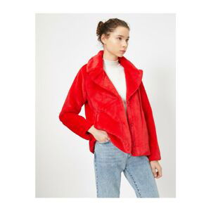 Koton Women's Red Button Detailed Plusus Coat