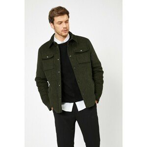 Koton Men's Green Button Detailed Coat