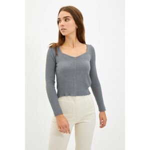 Trendyol Gray Square Collar Knitwear Sweater