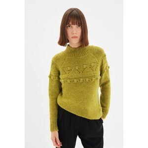 Trendyol Khaki Tasseled Knitwear Sweater