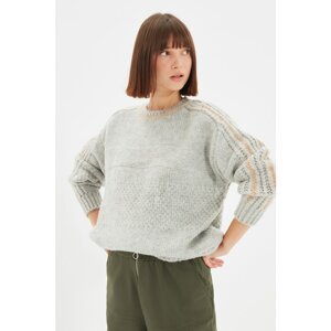 Trendyol Gray Oversize Knitwear Sweater