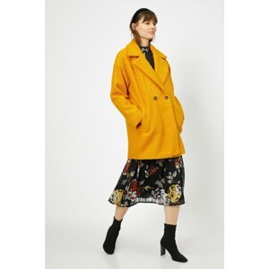 Koton Women's Yellow Pocket Detailed Coat