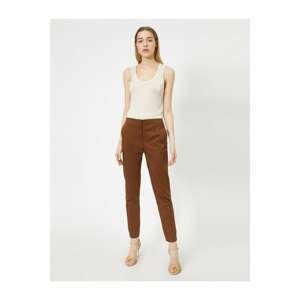 Koton Women's Brown Pocket Detailed Trousers