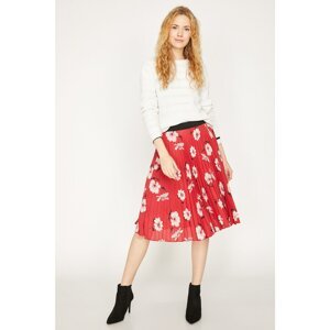 Koton Women's Red Patterned Skirt