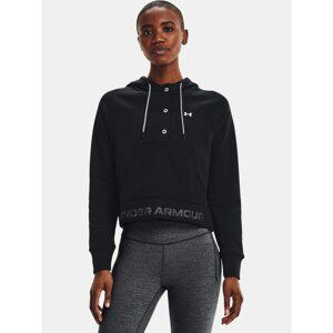 Under Armour Sweatshirt Rival Fleece Mesh Hoodie-BLK - Women's