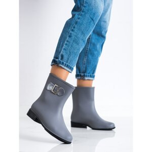 SHELOVET GREY WELLIES WITH BUCKLE