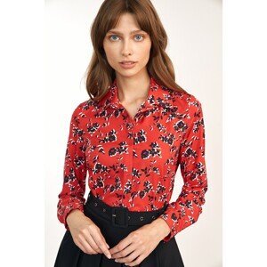 Nife Woman's Shirt K60 Red Flowers