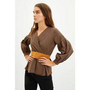 Trendyol Brown Checkered Blouse