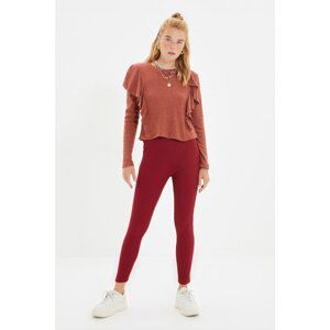 Trendyol Claret Red Fitted Knitted Leggings