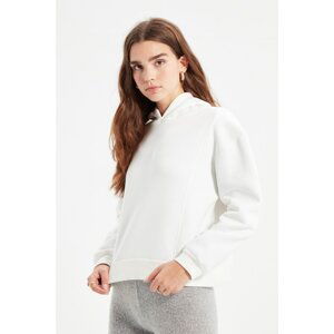 Trendyol Ecru Rib Detail Basic Raised Knitted Sweatshirt