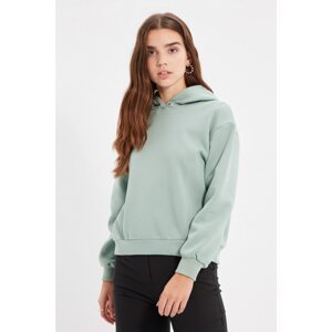 Trendyol Mint Rib Detailed Basic Raised Knitted Thick Sweatshirt