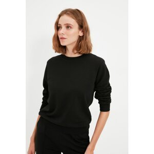 Trendyol Black 100% Organic Cotton Basic Knitted Sweatshirt