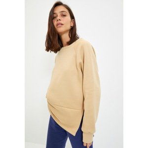 Trendyol Camel Slit Knitted Sweatshirt