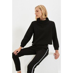 Trendyol Black Turtleneck Basic Raised Knitted Thick Sweatshirt